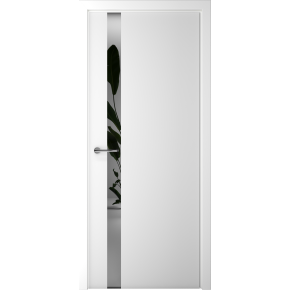 Дверь межкомнатная эмаль Albero Геометрия 5 - Белая эмаль, зеркало "Грей"