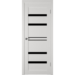 Дверь межкомнатная ATUM PRO Х26 - Milky White, Black Gloss