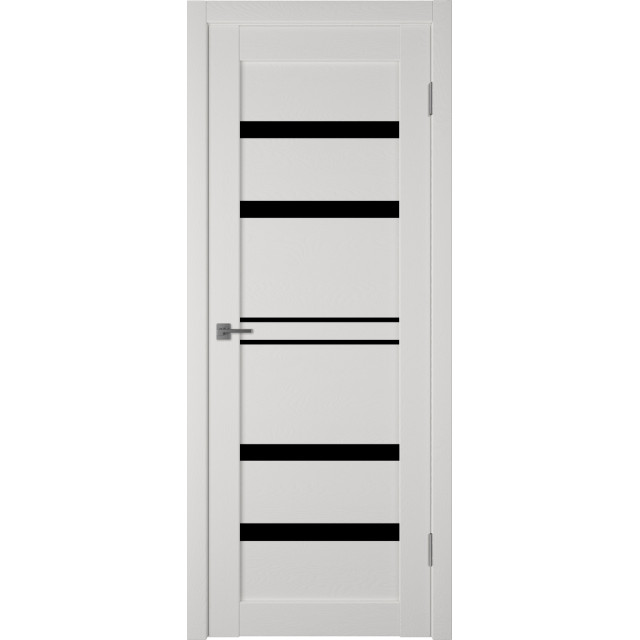 Дверь межкомнатная ATUM PRO Х26 - Milky White, Black Gloss