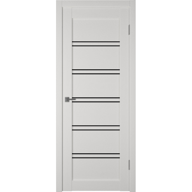 Дверь межкомнатная ATUM PRO Х28 - Milky White, Black Gloss