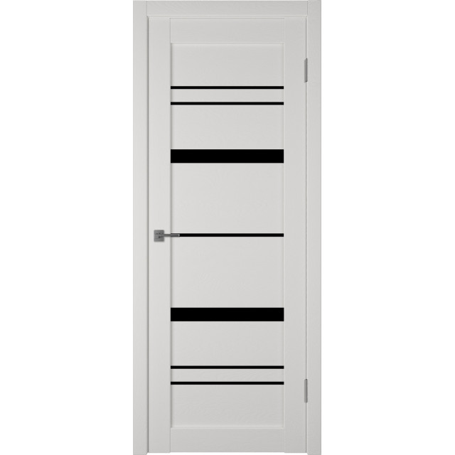 Дверь межкомнатная ATUM PRO Х25 - Milky White, Black Gloss