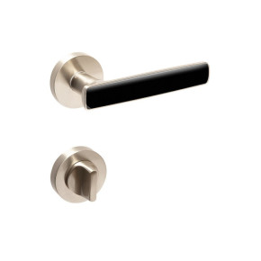 Ручки дверные CROMA SERA MP08 (SN/AL6 мат никель/черный) комплект WC