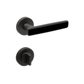 Ручки дверные CROMA SERA MP24 (AL6/AL6 черный матовый/черный) комплект WC