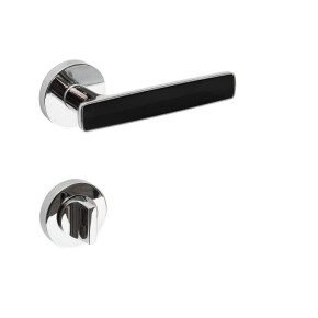 Ручки дверные CROMA SERA MP02 (CP/AL6 хром/черный) комплект WC