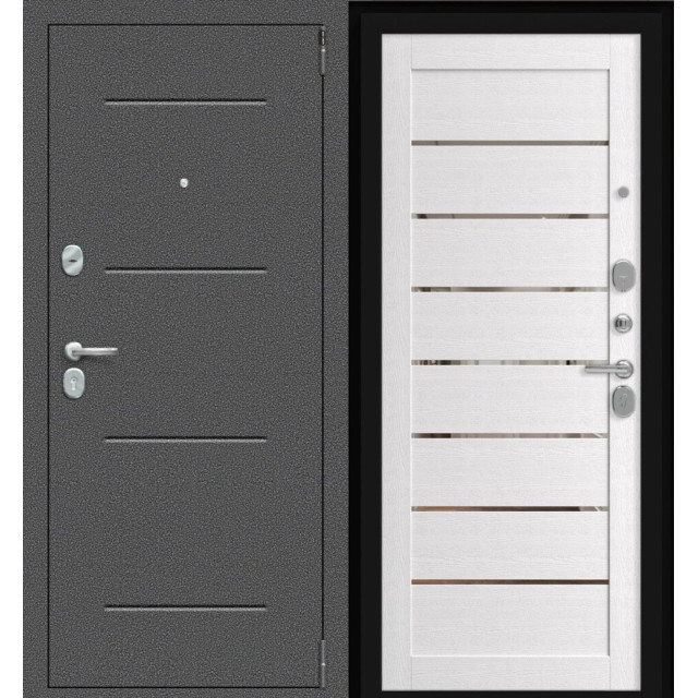 Дверь входная металлическая Эльпорта Porta R-2 104.П222 Антик Серебро/Wood Alaska