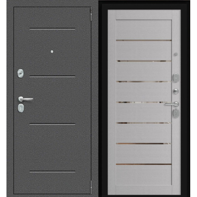 Дверь входная металлическая Эльпорта Porta R-2 104.П222 Антик Серебро/Wood Nardo Grey