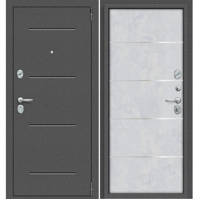 Дверь входная металлическая Эльпорта Porta R 104.П50 (IMP-6) Антик Серебро/Snow Art