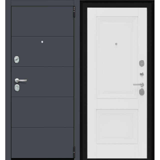 Дверь входная металлическая Эльпорта Porta R-3 4.K82 Graphite Pro/Alaska