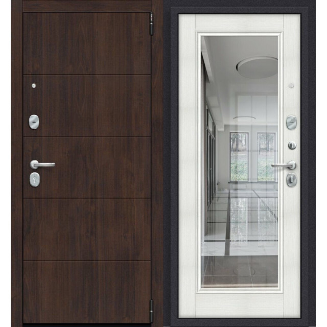 Дверь входная металлическая Эльпорта Porta R-3 4.П61 Almon 28/Bianco Veralinga