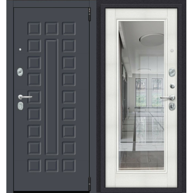 Дверь входная металлическая Эльпорта Porta R-3 51.П61 Graphite Pro/Bianco Veralinga