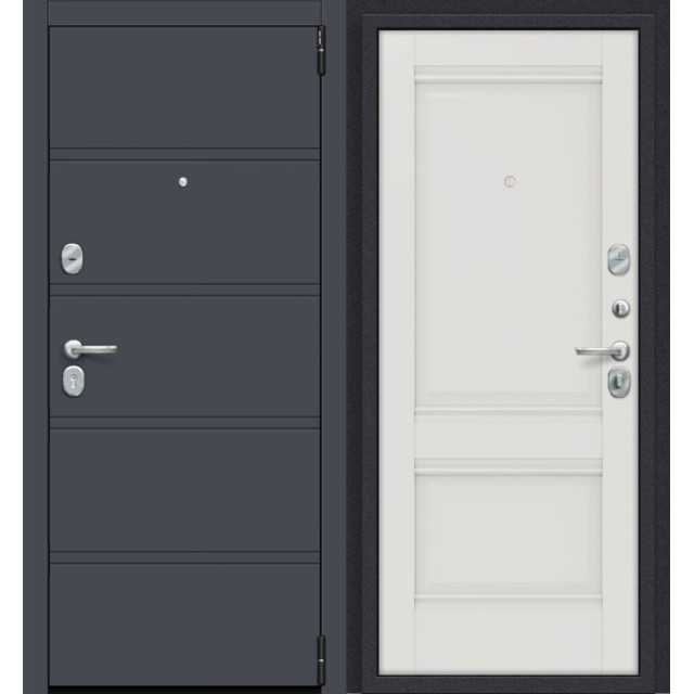 Дверь входная металлическая Эльпорта Porta R-3 8.K42 Graphite Pro/Alaska