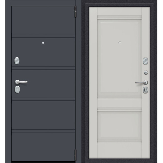 Дверь входная металлическая Эльпорта Porta R-3 8.K42 Graphite Pro/Nardo Grey