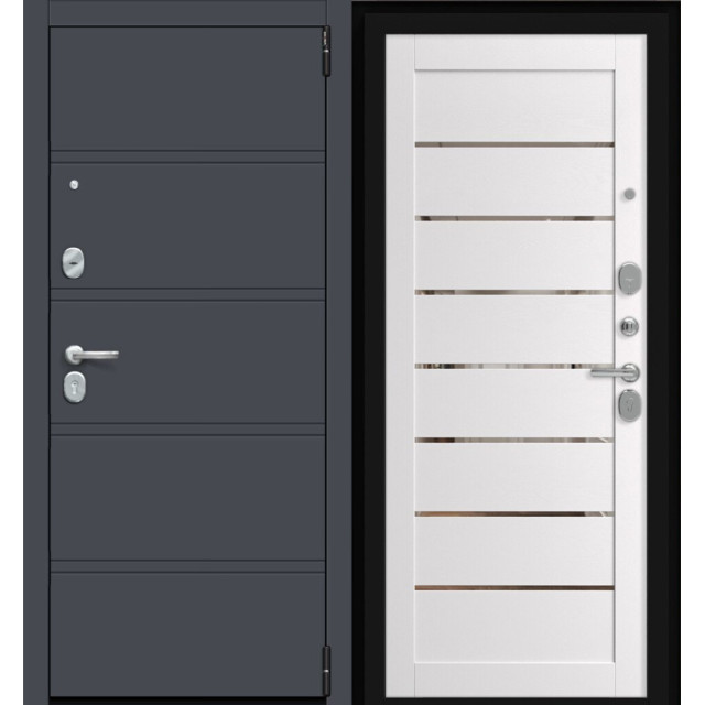 Дверь входная металлическая Эльпорта Porta R-3 8.П222 Graphite Pro/Arctic Wood