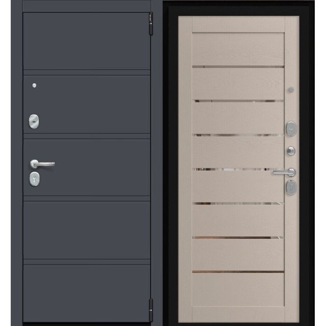 Дверь входная металлическая Эльпорта Porta R-3 8.П222 Graphite Pro/Dacota Wood