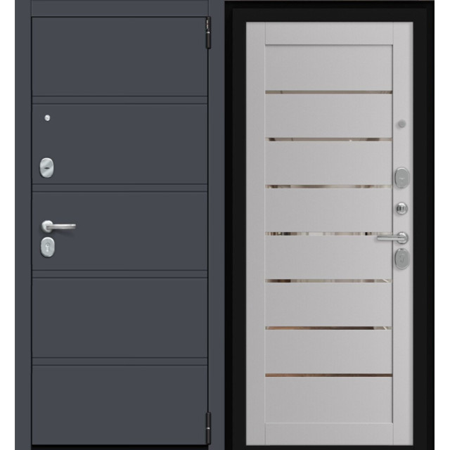 Дверь входная металлическая Эльпорта Porta R-3 8.П222 Graphite Pro/Ibis Wood