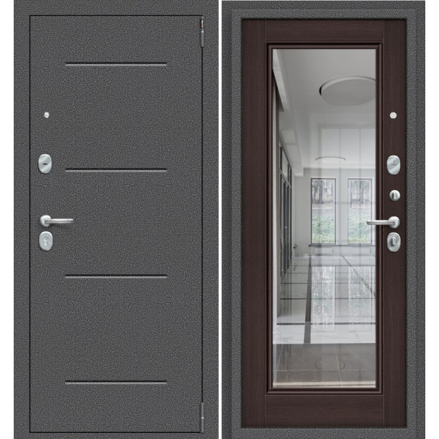 Дверь входная металлическая Эльпорта Porta S-2 104.П61 Антик Серебро/Wenge Veralinga