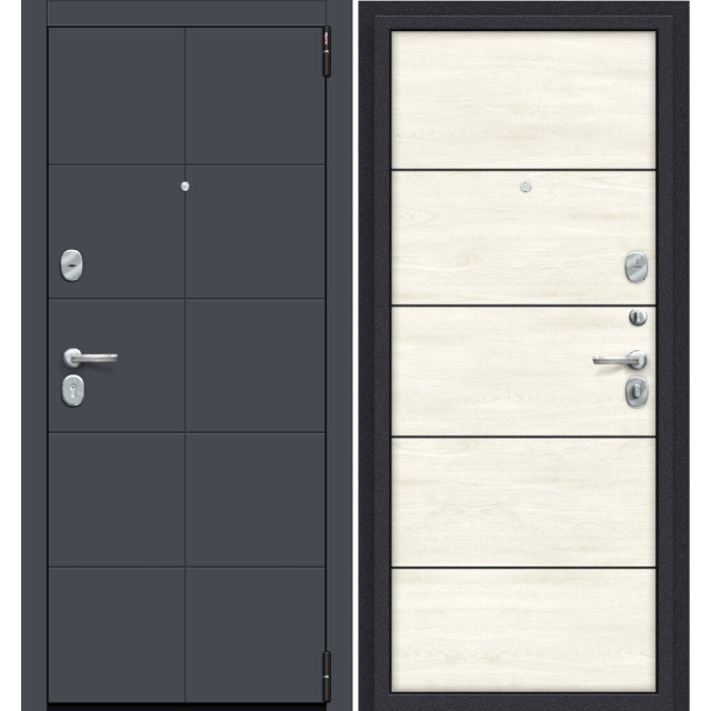 Дверь входная металлическая Эльпорта Porta S-3 10.П50 (AB-6) Graphite Pro/Nordic Oak