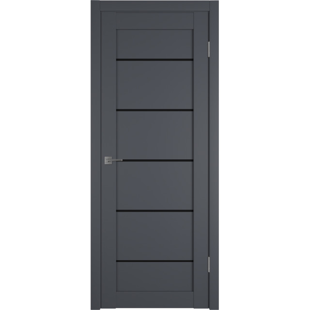 Дверь межкомнатная экошпон EMALEX E27 ДО - Onyx, Black gloss
