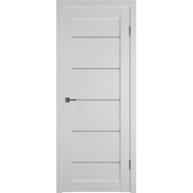 Дверь межкомнатная экошпон EMALEX E27 ДО - Steel, White cloud