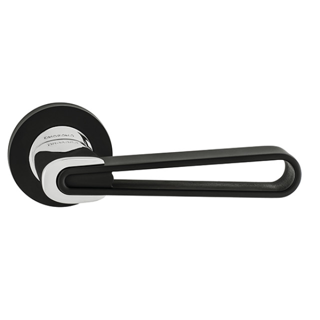 Ручка дверная ORO&ORO Margherita 067-16E BLACK/CP (черный/хром)