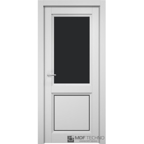 Межкомнатная дверь эмаль STEFANY 4013 Стефани МДФ техно - Белый (стекло Лакобель черный)