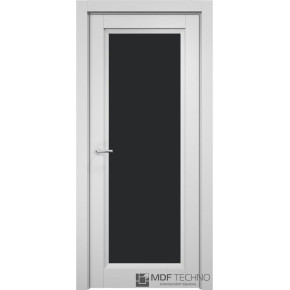 Межкомнатная дверь эмаль STEFANY 4011 Стефани МДФ техно - Белый (стекло Лакобель черный)