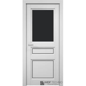 Межкомнатная дверь эмаль STEFANY 4012 Стефани МДФ техно - Белый (стекло Лакобель черный)