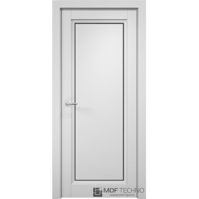 Межкомнатная дверь эмаль STEFANY 4001 Стефани МДФ техно - Белый (стекло Лакобель черный)