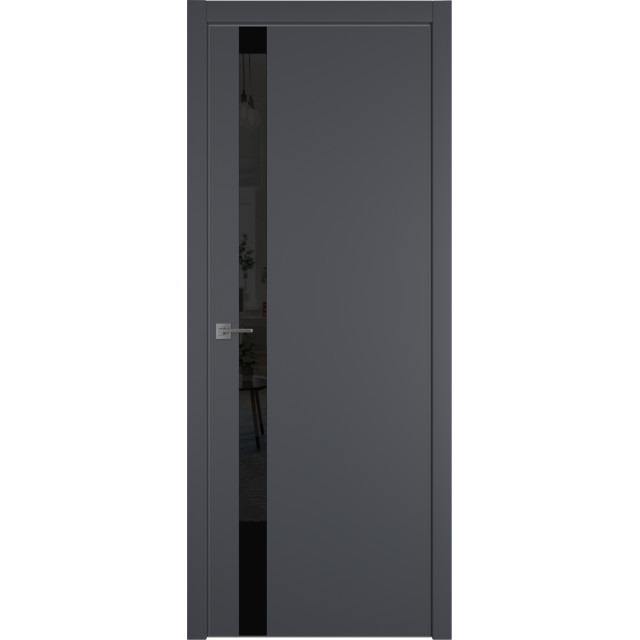 Дверь межкомнатная URBAN 1SV - Onyx, Lacobel черный лак