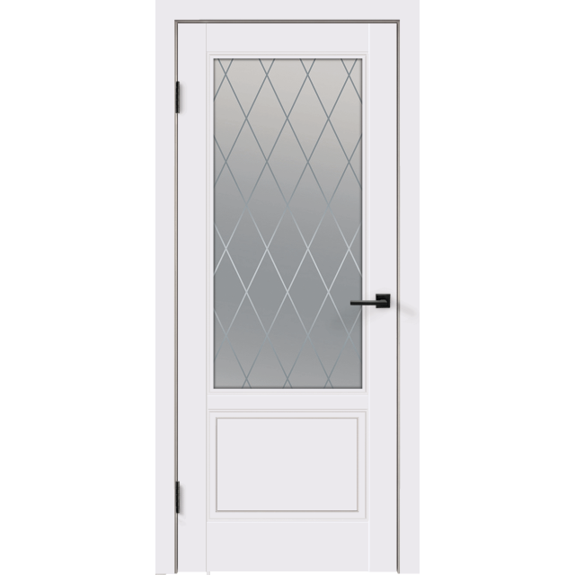 Дверь межкомнатная VellDoris (Велдорис) Эмаль SCANDI 2V - Белый RAL9003, стекло РОМБ Мателюкс