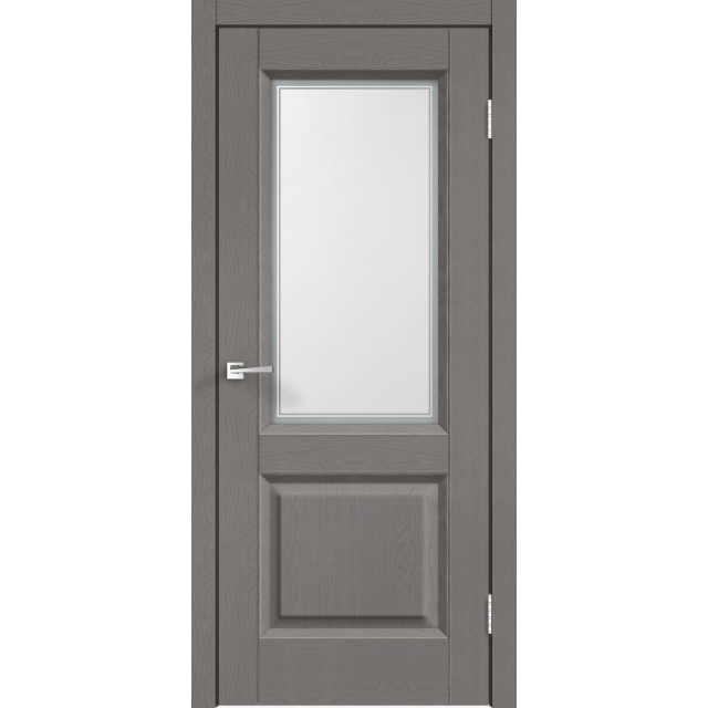 Дверь межкомнатная VellDoris (Велдорис) SoftTouch ALTO 6V - Ясень грей структурный, стекло Мателюкс, контур №1